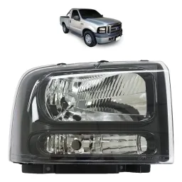 Farol Dianteiro F-250 2007 2008 2009 2010 2011 Máscara Negra