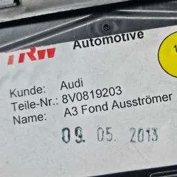 DIFUSOR AR TRASEIRO AUDI A3 SPORTBACK 2013 A 2019