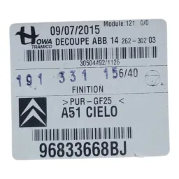 FORRO DE TETO ORIGINAL CITROEN C3 1.5 2013 A 2019 96833668BJ