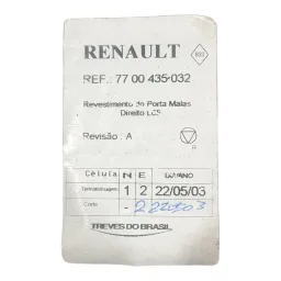 ACABAMENTO PORTA MALAS LADO DIREITO CLIO SEDAN 2000 A 2008