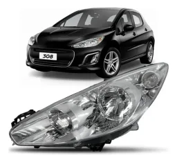 Farol Esquerdo Com Soquete Peugeot 308 2012 a 2015 Tyc
