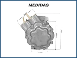 TAMPA TRASEIRA COMPRESSOR SANDEN 7V16 RENAULT LOGAN SANDERO