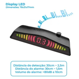 SENSOR DE ESTACIONAMENTO ALTA PRECISÃO VERMELHO ORIGINAL