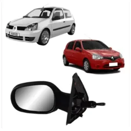 RETROVISOR ESQUERDO CLIO 2003 A 2012 C/ CONTROLE MANUAL