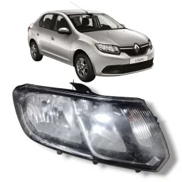 Farol Direito Sandero 15/20 Logan 2014 a 2020 Friso Cromado