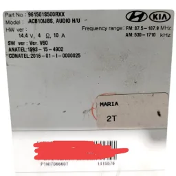 RÁDIO SOM HYUNDAI HB20 1.0 3CC 2018 2019 ORIGINAL 961501S500