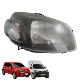 Farol Direito Uno Vivace 11/16 Fiorino 14\21 Mascara Negra