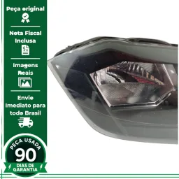 FAROL DIREITO VW POLO VIRTUS 18/22 MASCARA NEGRA FRISO PRETO