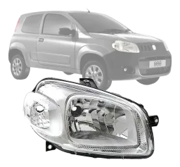 FAROL FIAT UNO VIVACE/FIORINO 10/14 CROMADO LADO DIREITO