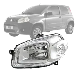 FAROL FIAT UNO VIVACE/FIORINO 10/14 CROMADO LADO ESQUERDO