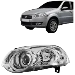 FAROL FIAT PALIO BBB 08/12 BOLHA CROMADO LADO ESQUERDO