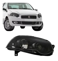 FAROL FIAT PALIO BBB 08/12 BOLHA CANHÃO PRETO LADO DIREITO
