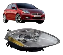 FAROL FIAT BRAVO 10/13 CROMADO LADO DIREITO