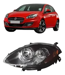 FAROL FIAT BRAVO 10/13 MASCARA NEGRA LADO ESQUERDO