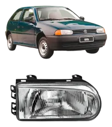 FAROL VW GOL BOLA G2 95/99 CROMADO VIDRO LADO DIREITO