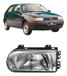 FAROL VW GOL BOLA G2 95/99 CROMADO VIDRO LADO ESQUERDO