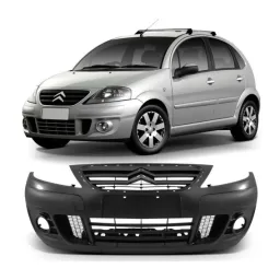 Para choque Dianteiro Citroen C3 2009 2010 a 2012 Com Furo