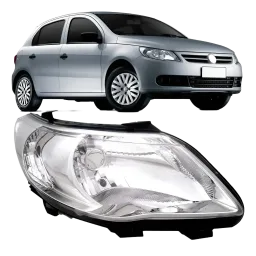 FAROL VW GOL G5 09/12 SIMPLES CROMADO LADO DIREITO