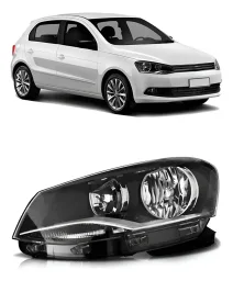 FAROL VW GOL G6 13/16 MASCARA NEGRA DUPLO LADO ESQUERDO