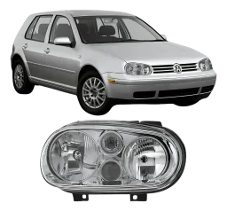 FAROL VW GOLF 99/06 CROMADO LADO DIREITO