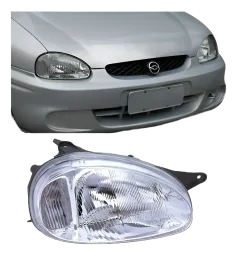 FAROL GM CORSA WIND 94/99 CROMADO LISO LADO DIREITO