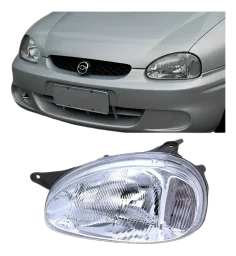 FAROL GM CORSA WIND 94/99 CROMADO LISO LADO ESQUERDO