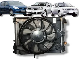 Kit Defletor Ventoinha Radiador Clio Sandero 1996 a 2014