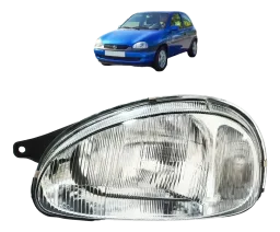 FAROL GM CORSA WIND 94/99 CROMADO CANELADO LADO ESQUERDO