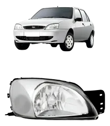 FAROL FORD FIESTA STREET 00/02 CROMADO LADO DIREITO