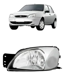 FAROL FORD FIESTA STREET 00/02 CROMADO LADO ESQUERDO