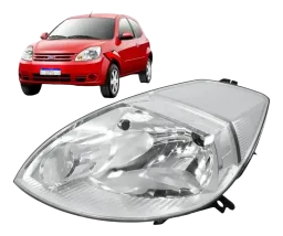 FAROL FORD KA 08/13 CROMADO LADO ESQUERDO