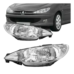 FAROL PEUGEOT 206 00/10 ACRILICO LADO ESQUERDO