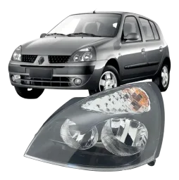 FAROL RENAULT CLIO 03/11 MASCARA NEGRA LADO ESQUERDO