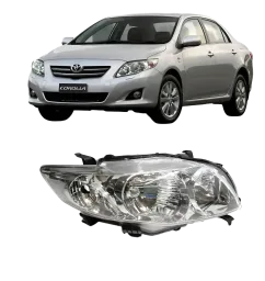 FAROL TOYOTA COROLLA 08/12 ACRILICO LADO DIREITO