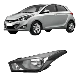 FAROL HYUNDAI HB20 13/18 MASCARA NEGRA LADO ESQUERDO