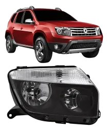 FAROL RENAULT DUSTER 12/14 MASCARA NEGRA LADO DIREITO