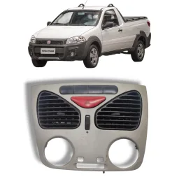 Moldura comando ar painel Fiat Strada 2010 2013