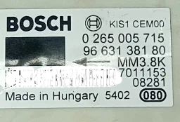 Modulo Sensor Estabilidade Citroen C4 2.0 2008 2009 Gasolina 0265005715