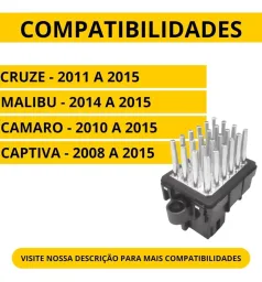 RESISTÊNCIA AR COND CRUZE CAMARO CAPTIVA MALIBU 2008 A 2015