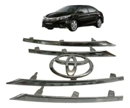 Kit Friso Emblema Cromado Dianteiro Toyota Corolla 1.8 2017