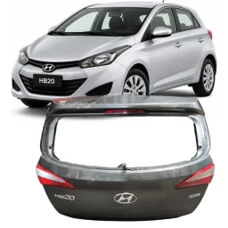 Tampa Traseira S/ Furo HB20 Hatch 2012 a 2019 Cinza Chumbo
