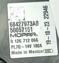 Alternador Rampage Compass Commander 2.0 Gas 2024 2025/.. 68427973AB