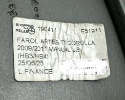 Farol Esquerdo Corolla 2009 a 2011