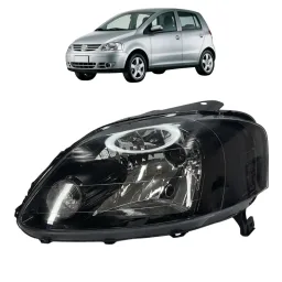Farol Esquerdo Fox Space 2004 a 2010 Foco Simples Masc Negra