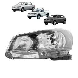 Farol Esquerdo Gol Saveiro Voyage G6 Foco Simples Friso Pret
