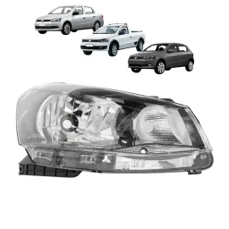 Farol Direito Gol Saveiro Voyage G6 Foco Simples Friso Preto