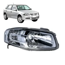 Farol Gol G4 Parati Saveiro 2005 A 2008 Cromado Lado Direito