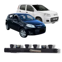 Flauta bico injetor Fiat Palio Uno 1.0 1.4 2011 2016 origina