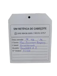 Cabeçote Ducato 2.3 2010/2017 Novo Paralelo Retific C/Comand