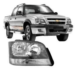 Farol S10 Blazer 2001 2009 2010 2011 Mascara Cinza Direito